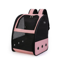 HKM-652883 Personalized Mesh Pocket Pet Backpack in Black, Pink, and Brown