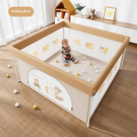 HKM-653011 Foldable Children's Game Fence - Starry Sky Grey, Amusement Park, Astronaut, Pudding Bear (1.3m x 1.3m & 1.5m x 1.5m)