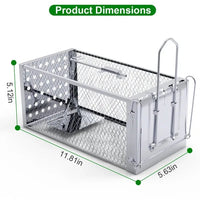 HKM-653011 Humane Stainless Steel Rat Trap Cage with High Sensitivity Pedal, Easy to Use for Indoor and Outdoor Settings