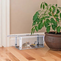 HKM-653011 Humane Stainless Steel Rat Trap Cage with High Sensitivity Pedal, Easy to Use for Indoor and Outdoor Settings