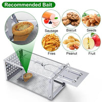 HKM-653011 Humane Stainless Steel Rat Trap Cage with High Sensitivity Pedal, Easy to Use for Indoor and Outdoor Settings