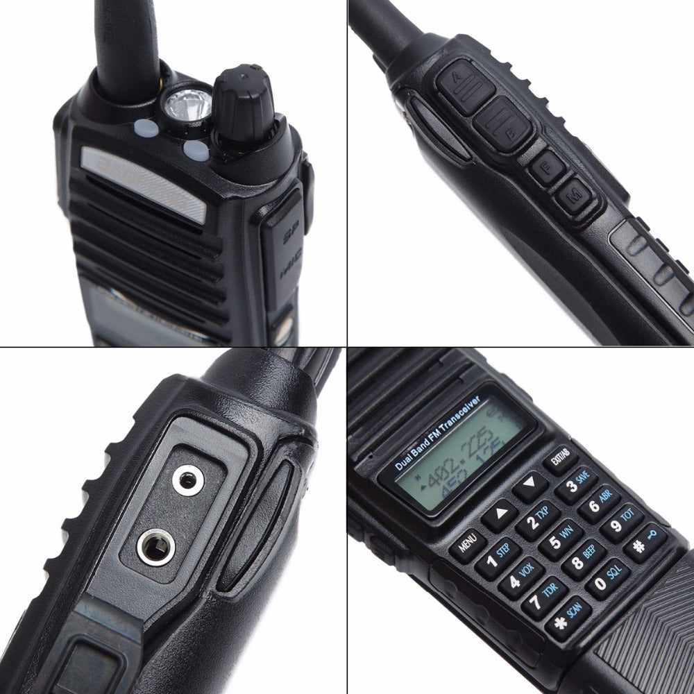 HKM-653075 UHF/VHF Dual Band Handheld Walkie Talkie with 128 Channels and 5W Power Output