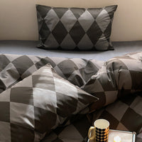 HKM-653331 Four-Piece Bedding Set with Quilt Cover, Bed Sheet, and Pillowcases - Multiple Floral and Checkerboard Designs for 1.5m and 1.8m Beds