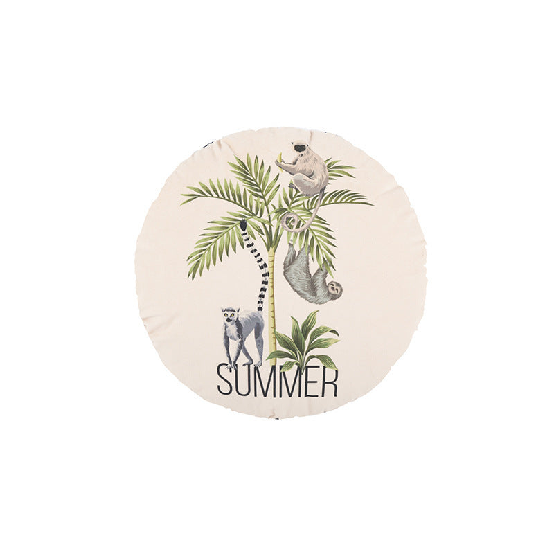 KTX-653395 Tropical Rain Forest Landscape Plush Velvet Pillowcase with PP Cotton Filling