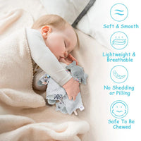 HKM-653587 Soft Plush Comforter Blanket with Teether and Sleep Doll for Newborns - Ideal Soothing Toy and Bib