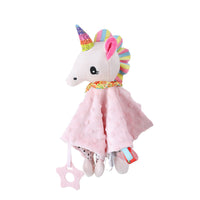 HKM-653587 Soft Plush Comforter Blanket with Teether and Sleep Doll for Newborns - Ideal Soothing Toy and Bib