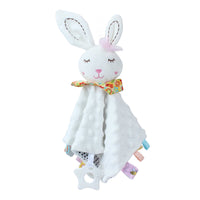 HKM-653587 Soft Plush Comforter Blanket with Teether and Sleep Doll for Newborns - Ideal Soothing Toy and Bib