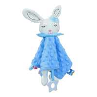 HKM-653587 Soft Plush Comforter Blanket with Teether and Sleep Doll for Newborns - Ideal Soothing Toy and Bib