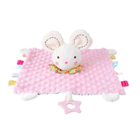 HKM-653587 Soft Plush Comforter Blanket with Teether and Sleep Doll for Newborns - Ideal Soothing Toy and Bib