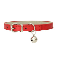 HKM-653715 Japanese Style Bell PU Leather Leash Pet Dog Collar