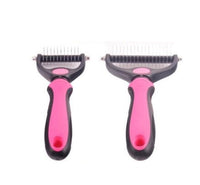 HKM-653715 Stainless Steel Rake Comb for Dogs and Cats with Round Edges, 18x7.5cm and 16.5x4.5cm Sizes