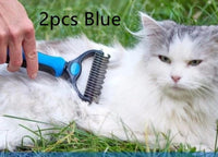 HKM-653715 Stainless Steel Rake Comb for Dogs and Cats with Round Edges, 18x7.5cm and 16.5x4.5cm Sizes