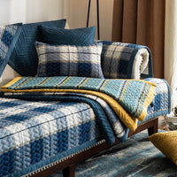 HKM-653843 American Style Four Seasons Sofa Cushion, Chemical Fiber, Grid Pattern, Multiple Sizes Available