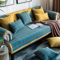 HKM-653843 American Style Four Seasons Sofa Cushion, Chemical Fiber, Grid Pattern, Multiple Sizes Available
