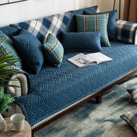 HKM-653843 American Style Four Seasons Sofa Cushion, Chemical Fiber, Grid Pattern, Multiple Sizes Available