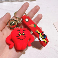 HKM-653843 Cute Cartoon Bunny Doll Keychain Pendant for Backpack Ornaments - Soft Rubber and Silicone Design
