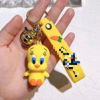 HKM-653843 Cute Cartoon Bunny Doll Keychain Pendant for Backpack Ornaments - Soft Rubber and Silicone Design
