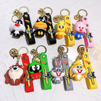 HKM-653843 Cute Cartoon Bunny Doll Keychain Pendant for Backpack Ornaments - Soft Rubber and Silicone Design