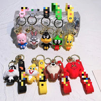 HKM-653843 Cute Cartoon Bunny Doll Keychain Pendant for Backpack Ornaments - Soft Rubber and Silicone Design
