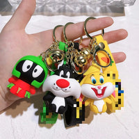 HKM-653843 Cute Cartoon Bunny Doll Keychain Pendant for Backpack Ornaments - Soft Rubber and Silicone Design