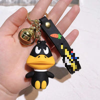 HKM-653843 Cute Cartoon Bunny Doll Keychain Pendant for Backpack Ornaments - Soft Rubber and Silicone Design