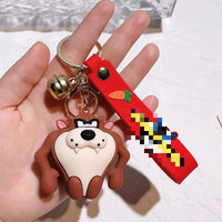 HKM-653843 Cute Cartoon Bunny Doll Keychain Pendant for Backpack Ornaments - Soft Rubber and Silicone Design