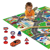 HKM-653971 Non-Toxic Educational Traffic Play Mat for Kids Age 2-4, Soft Non-Woven Fabric Baby Carpet, 70x80 cm