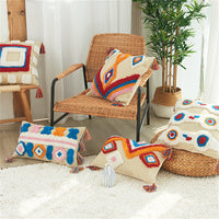 HKM-653971 Vintage Handmade American Tufted Pillow Cover, 45x45cm & 30x50cm, Polyester Fiber