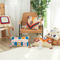 HKM-653971 Vintage Handmade American Tufted Pillow Cover, 45x45cm & 30x50cm, Polyester Fiber