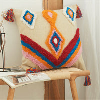 HKM-653971 Vintage Handmade American Tufted Pillow Cover, 45x45cm & 30x50cm, Polyester Fiber