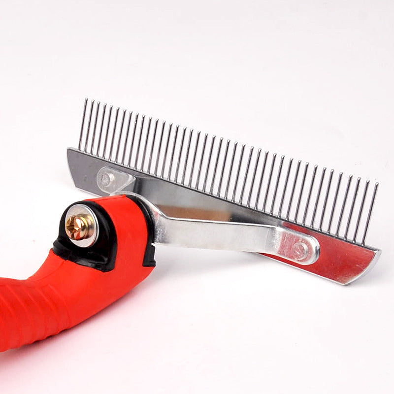 HKM-654099 Large Dog Grooming Comb - Rubber and Alloy Steel, 16x17.5cm - Ideal for Pet Care