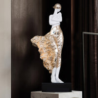 HKM-654099 Stylish Sculptured Ornament in Rose Gold or Elegant Silver - 48cm High