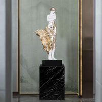 HKM-654099 Stylish Sculptured Ornament in Rose Gold or Elegant Silver - 48cm High