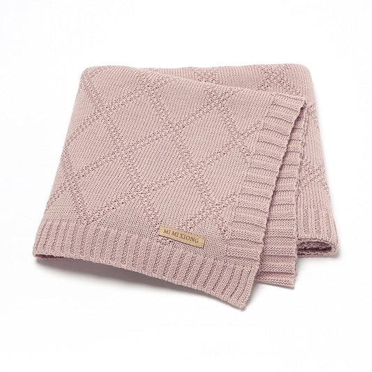 HKM-654163 Soft Cotton Baby Knitted Blanket in Multiple Colors - 70x90cm