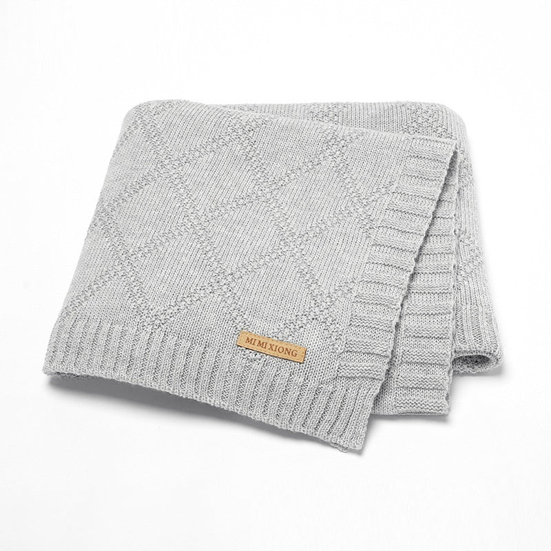 HKM-654163 Soft Cotton Baby Knitted Blanket in Multiple Colors - 70x90cm