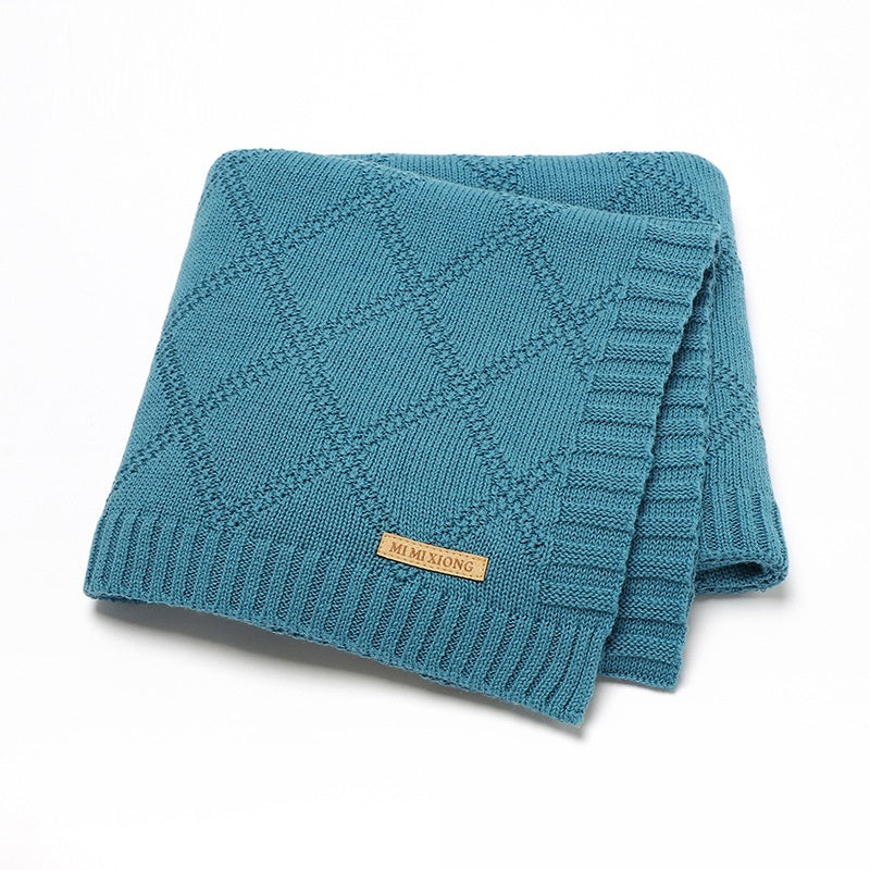 HKM-654163 Soft Cotton Baby Knitted Blanket in Multiple Colors - 70x90cm