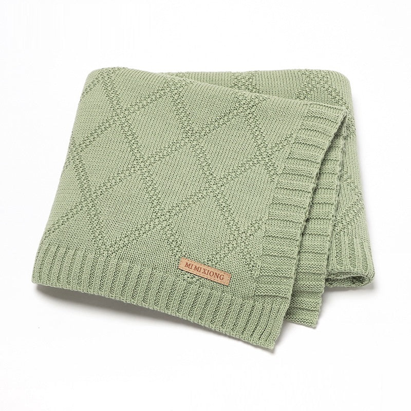 HKM-654163 Soft Cotton Baby Knitted Blanket in Multiple Colors - 70x90cm