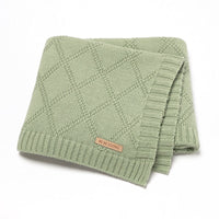 HKM-654163 Soft Cotton Baby Knitted Blanket in Multiple Colors - 70x90cm