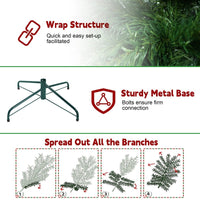 HKM-654291 PVC Pencil Christmas Tree - 5FT, 6FT, 7FT Options in Green with Multiple Tips