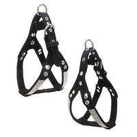 HKM-654355 Soft Suede Leather Pet Chest Harness with Adjustable Fit in Blue, Black, Red, Pink