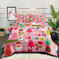 HKM-654483 Cozy Snowman Three-Piece Bedding Set in Multiple Sizes with Digital Printing