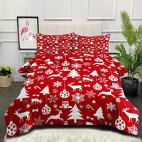 HKM-654483 Cozy Snowman Three-Piece Bedding Set in Multiple Sizes with Digital Printing