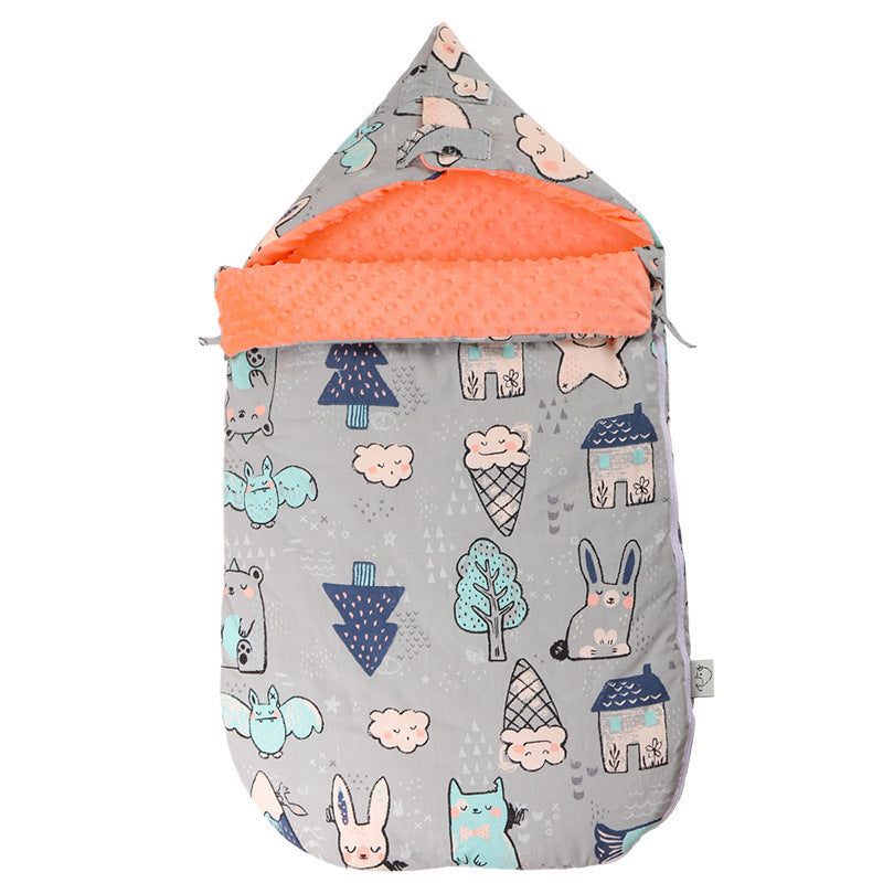 HKM-654547 Cotton Dual-Use Beanie Blanket Sleeping Bag for Babies, 0-3 Years, Thick & Warm