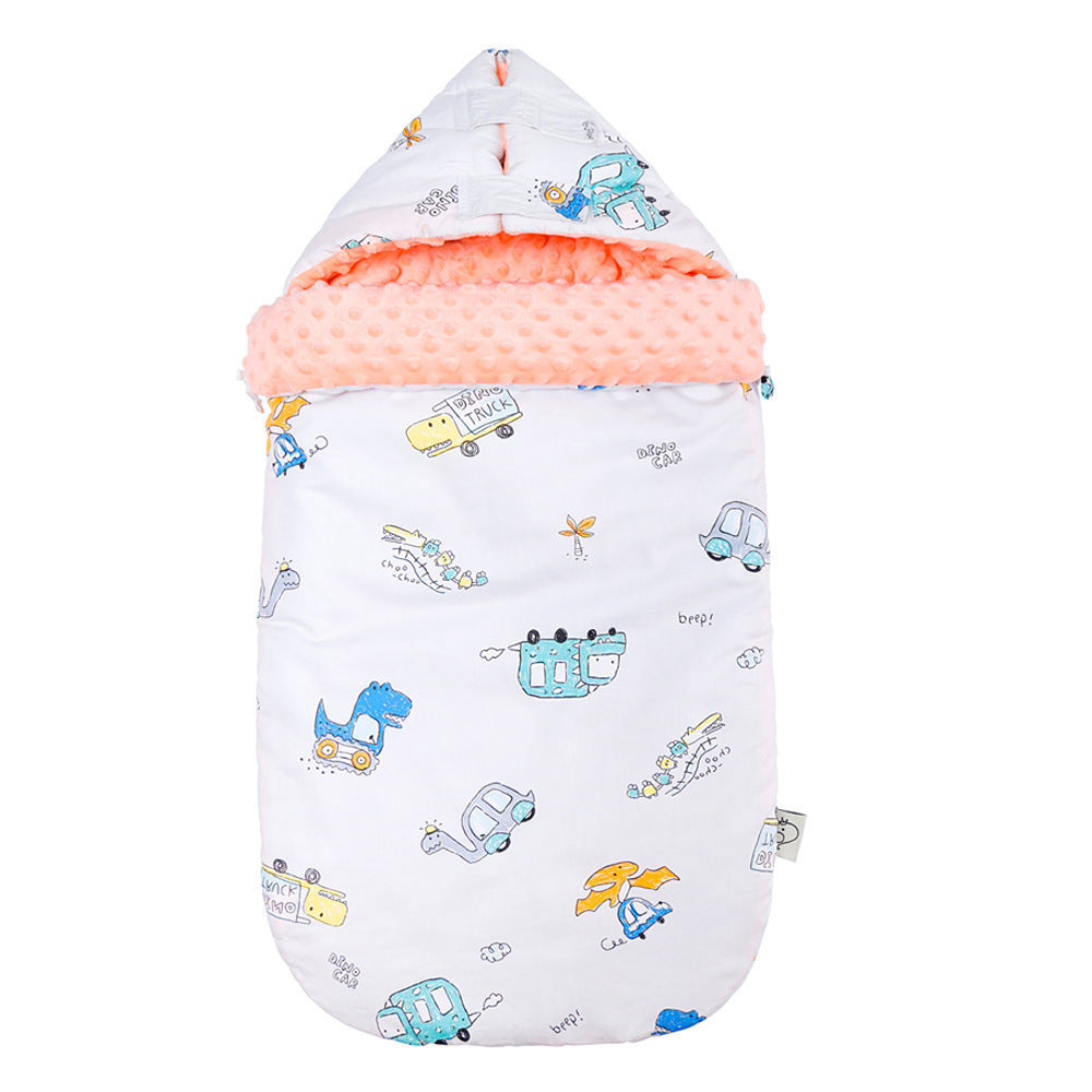 HKM-654547 Cotton Dual-Use Beanie Blanket Sleeping Bag for Babies, 0-3 Years, Thick & Warm