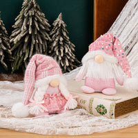 HKM-654611 Handmade Knitted Christmas Couple Ornaments in Sequins - 17cm