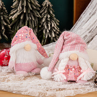 HKM-654611 Handmade Knitted Christmas Couple Ornaments in Sequins - 17cm