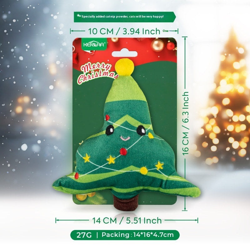 HKM-654611 New Christmas Cat Plush Toy With Catnip