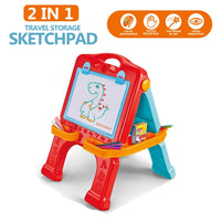 HKM-654739 2-in-1 Kids Travel Sketchpad and Erasable Drawing Board Set for Ages 3+