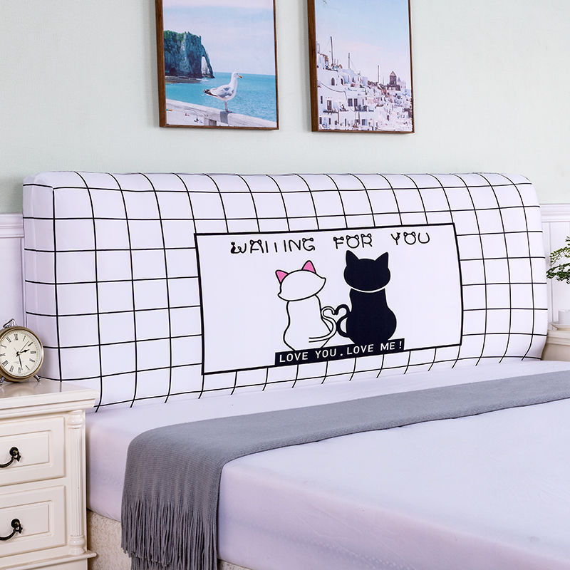 HKM-654995 Elastic Polyester Bedside Cover - Universal Semicircle Design for Bed Heads 140-160 cm