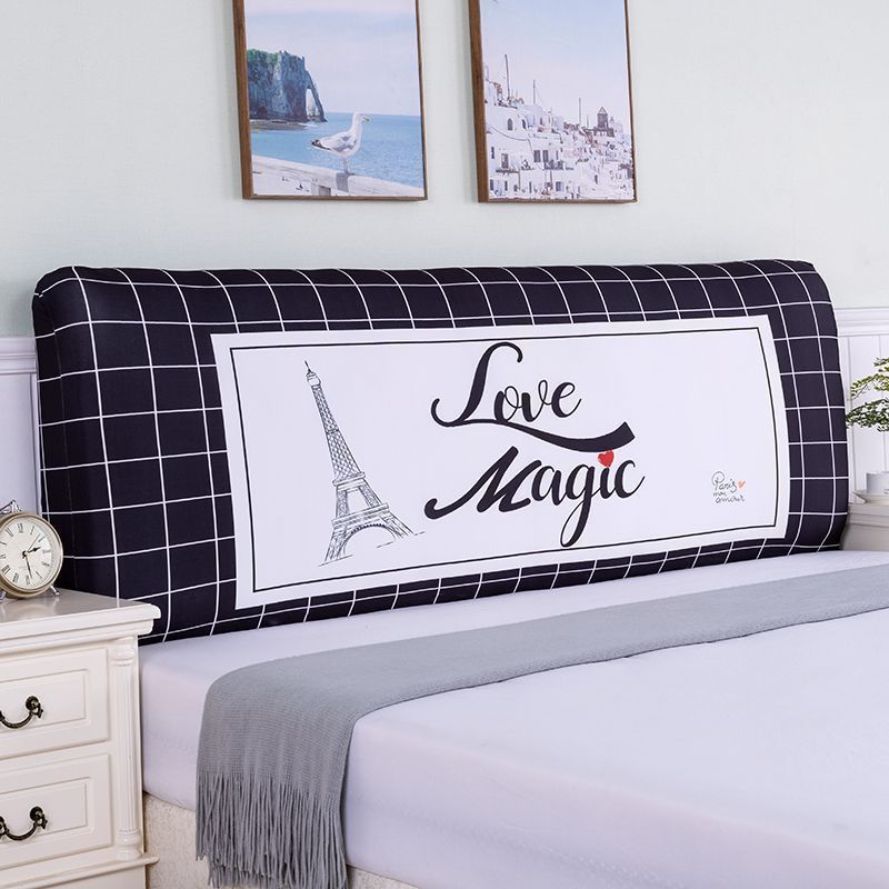 HKM-654995 Elastic Polyester Bedside Cover - Universal Semicircle Design for Bed Heads 140-160 cm